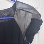 Rag and Bone  Women’s Size 0 Black Shift Dress Leather Cap Sleeves Minimalist USA Photo 7