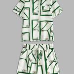 Commense Print Drawstring Shorts Set size M Green Size M Photo 1