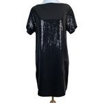 Robert Rodriguez Dress Womens 6 Black Sequin Mini Shift Short Sleeve Cocktail Photo 1