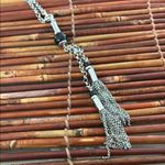 Talbots Silver and Black Tassel Necklace Photo 1