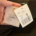 CAbi  NWT Olive Button-Front Pants With Zipper Detail Photo 4