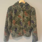 DUFFEL Made in America Long Sleeve Hooded Button‎ Up Grape Print Sweater Small Purple Photo 0