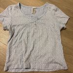 Urban Renewal Blue floral pointelle top Photo 0