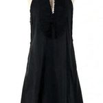 BCBGMAXAZRIA | Black Sleeveless Razorback V-Neck Ruched Ruffle Collar Size XS Photo 0