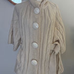JLO by Jennifer Lopez Cream Cable Knit Button Up Cardigan Sweater Medium Photo 0