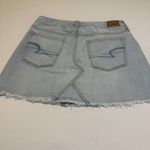 American Eagle Jean Skirt Women 6 Denim Raw Hem Distressed Short Light Wash AE # Photo 1