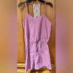 Mossimo Supply Co Mossimo Pink Cotton Romper Racer Back Lace Crochet Detail Size Small NEW Photo 1