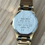 Seiko Vintage Ladies Watch Black Dial Gold-Tone Case, Hands Bracelet New Battery Photo 8