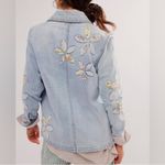 Free People  x DRIFTWOOD Embroidered Denim Jacket Shabby Chic Floral XS Photo 3