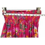 Boho Floral Maxi Skirt XS Smocked Waist Button Front Festival Cottagecore Boho Pink Photo 4