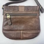 Fossil  Crossbody Purse Leather Brown Bag Small Buckle Fold Over Photo 6