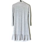White House | Black Market WHBM Gray Ruffled Hem Sweater Striped Mock Neck Shift Dress Size Small Photo 1