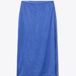 ZARA Satin Side Slit Spotted Midi Skirt Photo 7