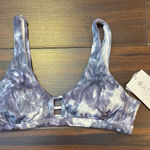 Athleta NWT  Blue & White Tie-Dye Tulum Ladder Bikini Top Photo 0