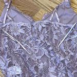 Mi Ami Lace Button Front Teddy Bodysuit Lilac Purple Adjustable Straps Layering Size M Photo 8