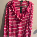 Ralph Lauren Lauren  Pink Striped Long Sleeve Top Photo 0