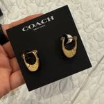 Coach  Black and Gold Arch Earrings hoops Photo 1