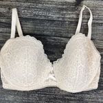 Victoria's Secret Victoria’s Secret Ivory Lace Dream Angels Lined Demi Bra 32DDD 32F Photo 0