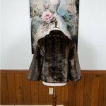 Beautiful Vintage Faux Mink Fur Cropped Coat! Brown Size M Photo 4