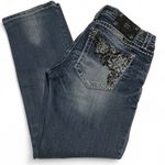 Miss Me Denim Intricate Embellishments Embroidered Womens Size 30 Straight Boot Photo 0