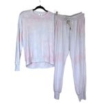 Sundry Tie Dye Sweat Set Tapered Joggers Size 0 Extra Small Pink Blue Lounge Photo 1
