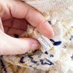 Anthropologie RAGA  Dulce Plaid Pommed Knit Poncho Sweater Ivory Small Photo 5