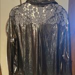 Savanna Jane Metallic Gold Button Down Shirt Size M Photo 5