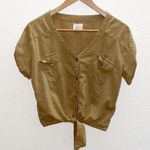 Levi's Levi’s Camel Button Front Tie Front Short Sleeve Photo 0