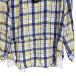 Free People  Calico Basin Plaid Hooded Shirt Jacket Yellow Women’s Size Small Photo 5