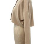 Privacy Please  Keaton Cropped Top Cardigan Long Sleeve Knit Nude Tan Size Medium Photo 5