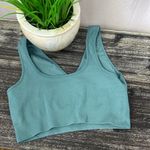 Savvi Steel Blue Ribbed Crop Sport Athletic Bra Top NEW S Photo 1