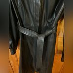 Calvin Klein Vintage Black Faux Leather Women's Dress/ Coat Photo 7