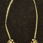 VTG Florenza Emerald Green Aurora Borealis Gold Tone Floral Necklace Photo 0