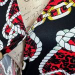Shavonne Dorsey Chain/Rope Print Asymmetrical Blouse Red/Black L Red Size L Photo 4