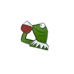 KERMIT Drinking Spill The tea Enamel Lapel Backpack Pin NEW Green Photo 2