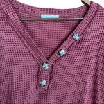 Hailey & Co. mauve waffle knit long sleeved top Photo 1