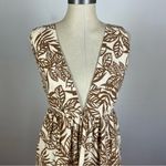 House of Harlow Linen Blend Tropical Tie Back Mini Dress Brown Photo 3