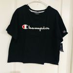 Champion Women's Cropped Tee Script Logo T-Shirt Black Plus Size 1X NWT Photo 2