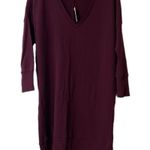 EXPRESS  sz XS maroon pullover v-neck sweater can be worn as short sweater dress Photo 8