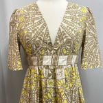 See By Chloe  Printed Cotton Dress Pockets Yellow Tan Size 4 Photo 2
