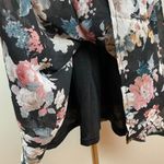 Papillon Dress M Black Floral Georgette Strappy V-Neck Sleeveless Above Knee New Photo 6