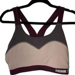 Gymshark Illusion Sports Bra - Dark Ruby/Blush Nude/Slate Lavender - Medium Photo 0