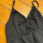 Colsie Black Ribbed Ruched Cutout Bodysuit Shapewear XS Photo 1