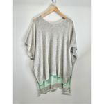 Golden Sun Cashmere Pullover Poncho Gray Turquoise Low Crewneck Beach Oversized Size undefined Photo 2
