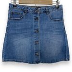Cato Premium Button-up Denim Jean Mini Skirt Women's Size 6 Photo 1