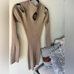Say What? Cold Shoulder Beige Cutout Sweater Dress Size Small Photo 2