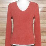 Talbots Size S V-Neck Pullover Ribbed Sweater Dark Salmon Vintage Soft & Comfy Photo 0
