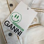 Ganni NWT  Barrel Jeans White High-Waisted Photo 5