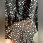 Lulus Lulu’s black dress w tiny white dots and velvet trim size Medium-lovely ruffles Photo 10