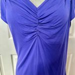 August Silk  purple gathered short-sleeved top Photo 2